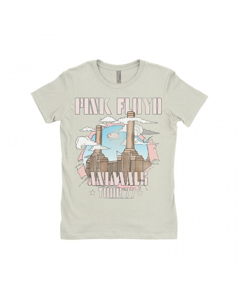 Pink Floyd Ladies' Boyfriend T-Shirt | Factory Animals Tour '77 Shirt $12.23 Shirts