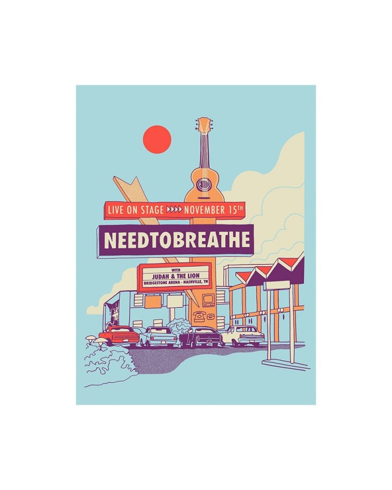 NEEDTOBREATHE CAVES WORLD TOUR POSTER - NASHVILLE TN [AUTOGRAPHED] $25.50 Decor