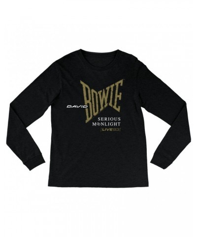 David Bowie Long Sleeve Shirt | 1983 Serious Moonlight Tour Logo Shirt $14.98 Shirts