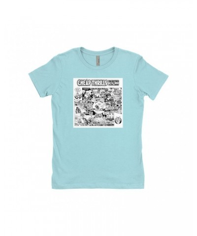 Big Brother & The Holding Company Ladies' Boyfriend T-Shirt | Black and White Cheap Thrills Shirt $11.23 Shirts
