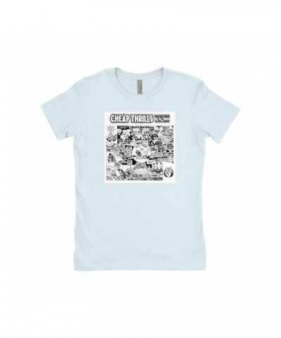 Big Brother & The Holding Company Ladies' Boyfriend T-Shirt | Black and White Cheap Thrills Shirt $11.23 Shirts