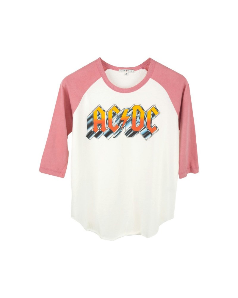AC/DC Worn Pink Sleeve Ladies Raglan $2.10 Shirts